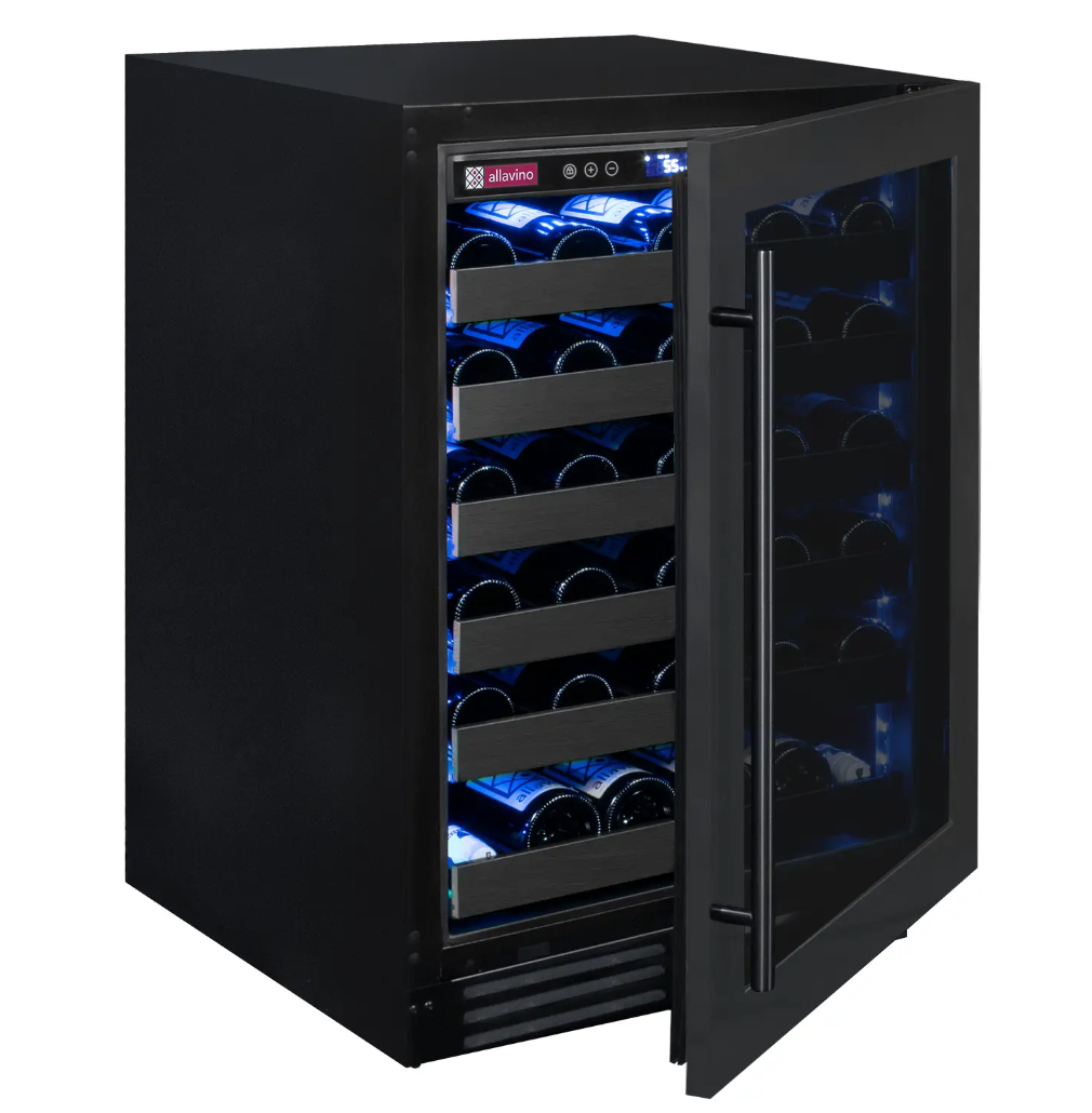 Allavino Reserva Series 50 Bottle Single Zone Built-in Wine Cooler Refrigerator with Black Stainless Door BDW5034S-1BSL