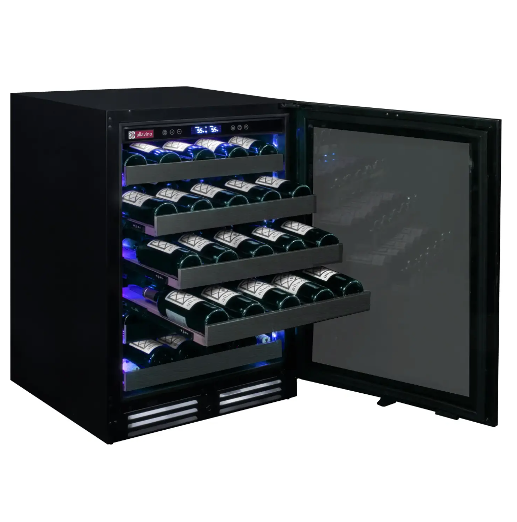 Allavino Reserva Series 50 Bottle Single Zone Built-in Wine Cooler Refrigerator with Black Stainless Door BDW5034S-1BSL