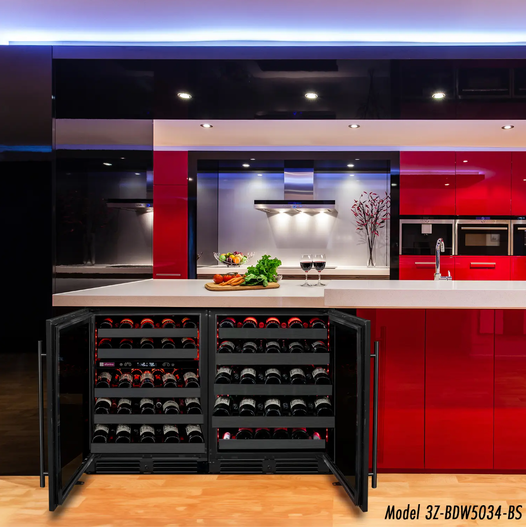 Allavino Reserva Series 50 Bottle Single Zone Built-in Wine Cooler Refrigerator with Black Stainless Door BDW5034S-1BSL