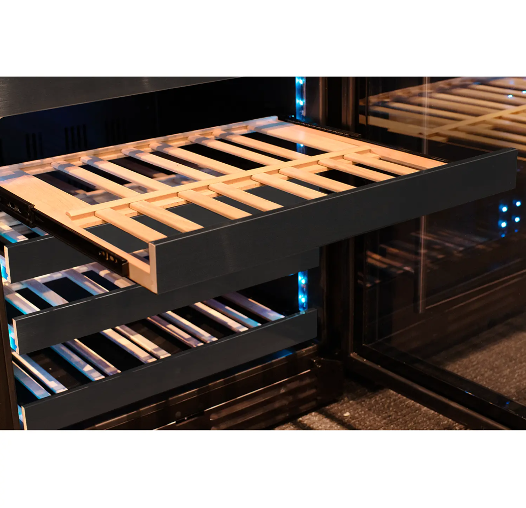 Allavino Reserva Series 50 Bottle Single Zone Built-in Wine Cooler Refrigerator with Black Stainless Door BDW5034S-1BSL
