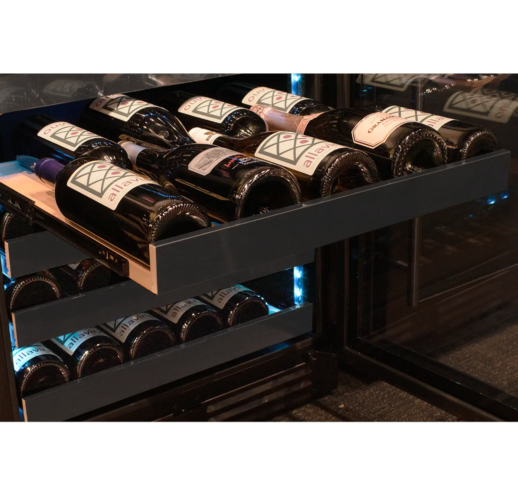 Allavino Reserva Series 50 Bottle Single Zone Built-in Wine Cooler Refrigerator with Black Stainless Door BDW5034S-1BSL