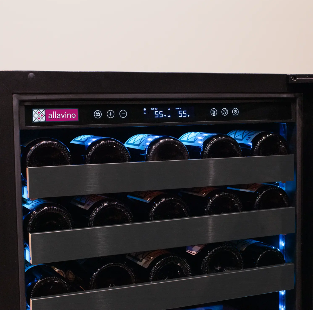 Allavino Reserva Series 50 Bottle Single Zone Built-in Wine Cooler Refrigerator with Black Stainless Door BDW5034S-1BSL