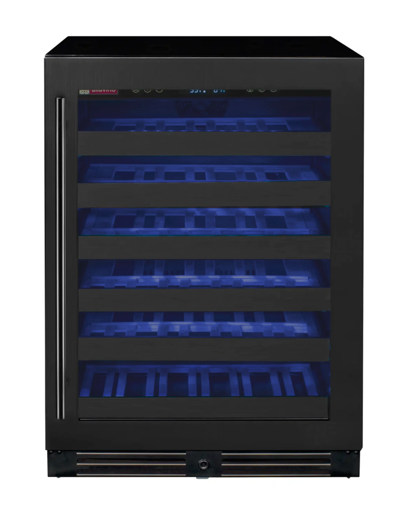 Allavino Reserva Series 50 Bottle Single Zone Built-in Wine Cooler Refrigerator with Black Stainless Door BDW5034S-1BSL