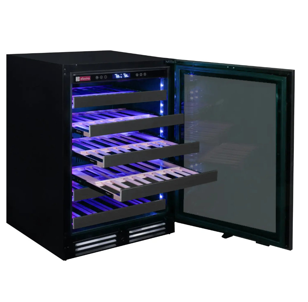 Allavino Reserva Series 50 Bottle Single Zone Built-in Wine Cooler Refrigerator with Black Stainless Door BDW5034S-1BSL
