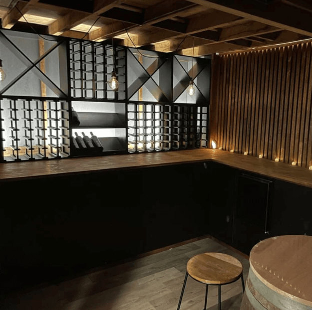 14 Bottle Display Wine Cube shown in completed wall unit