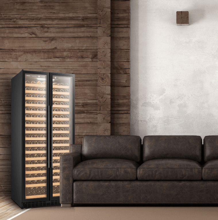 Lanbopro 257 Bottle Single Zone Wine Cooler - LP328S image of freestanding unit in room