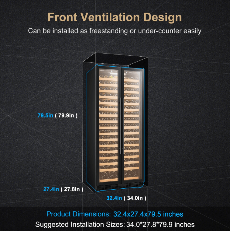 Lanbopro 257 Bottle Single Zone Wine Cooler - LP328S image of product description page