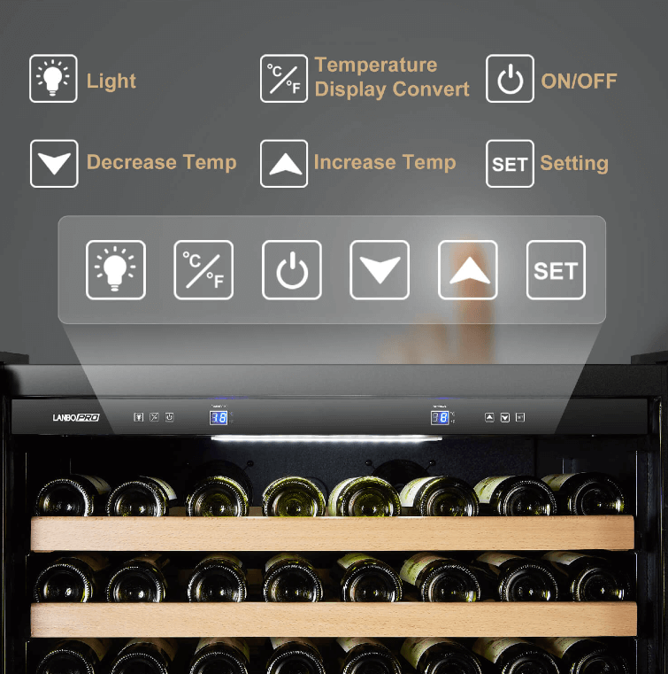Lanbopro 257 Bottle Single Zone Wine Cooler - LP328S image of product description page