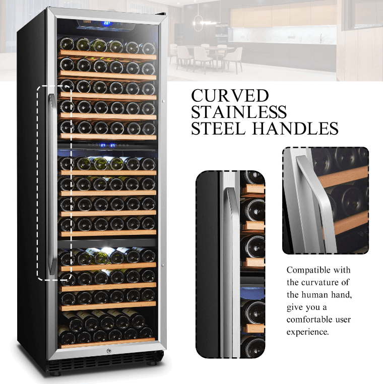 Lanbo 143 Bottle Triple Zone Wine Cooler LW144T image of product description