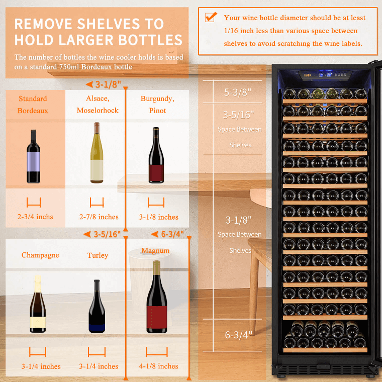 Lanbo 165 Bottle Single Zone Wine Cooler - LW177S image of product description