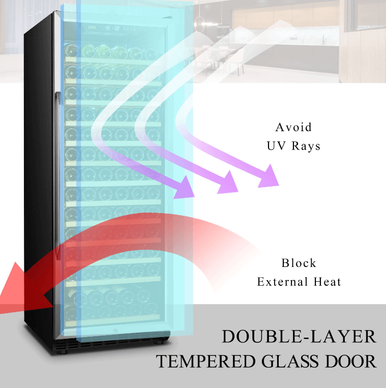 Lanbo 165 Bottle Single Zone Wine Cooler - LW177S image of product description