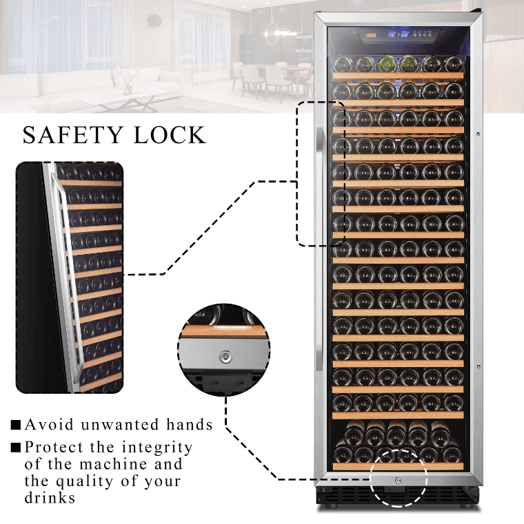 Lanbo 165 Bottle Single Zone Wine Cooler - LW177S image of product description