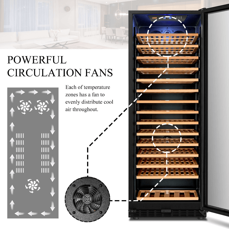 Lanbo 165 Bottle Single Zone Wine Cooler - LW177S image of product description