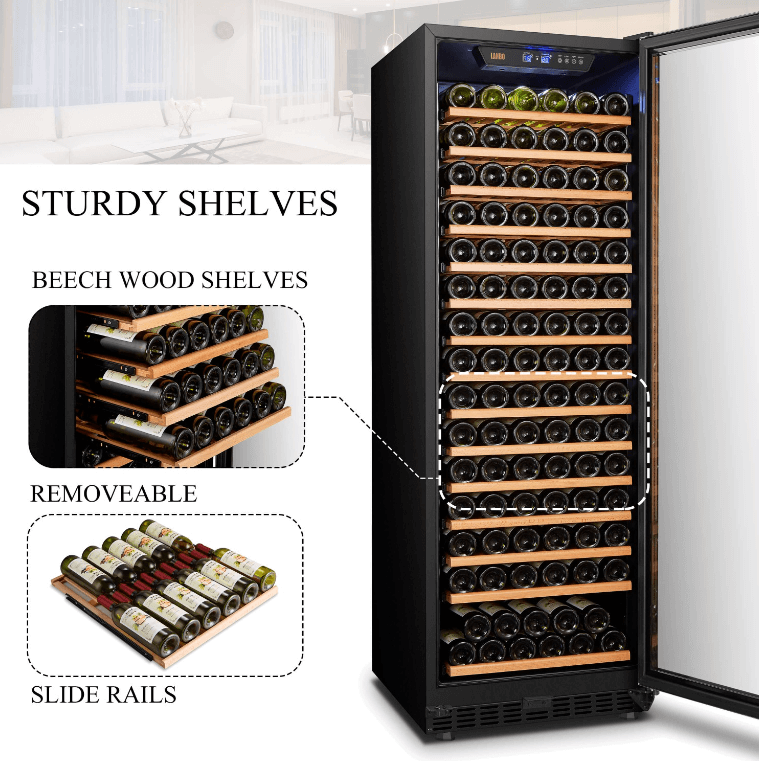 Lanbo 165 Bottle Single Zone Wine Cooler - LW177S image of product description