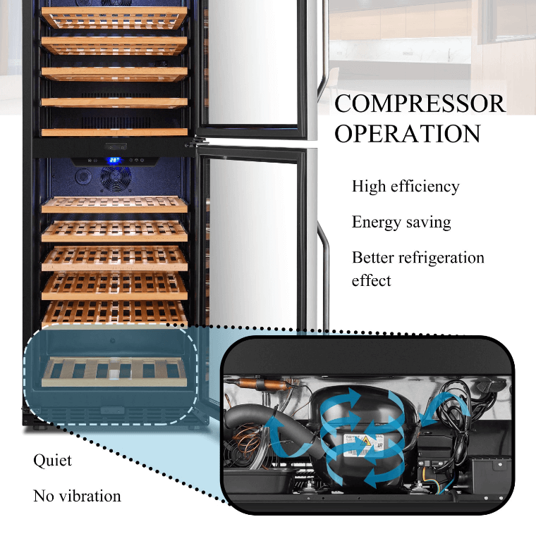Lanbo 130 Bottle Dual Door Wine Cooler LW133DD image of product description