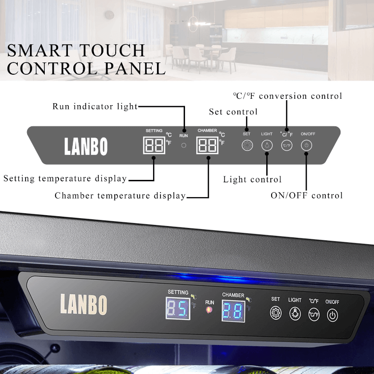 Lanbo 51 Bottle Single Zone Wine Cooler LW52S