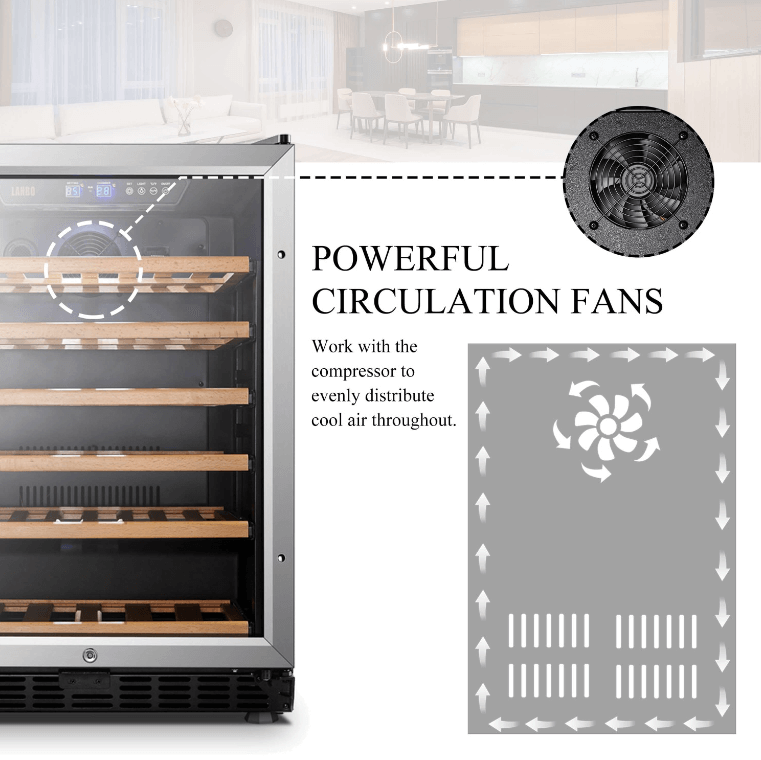 Lanbo 51 Bottle Single Zone Wine Cooler LW52S