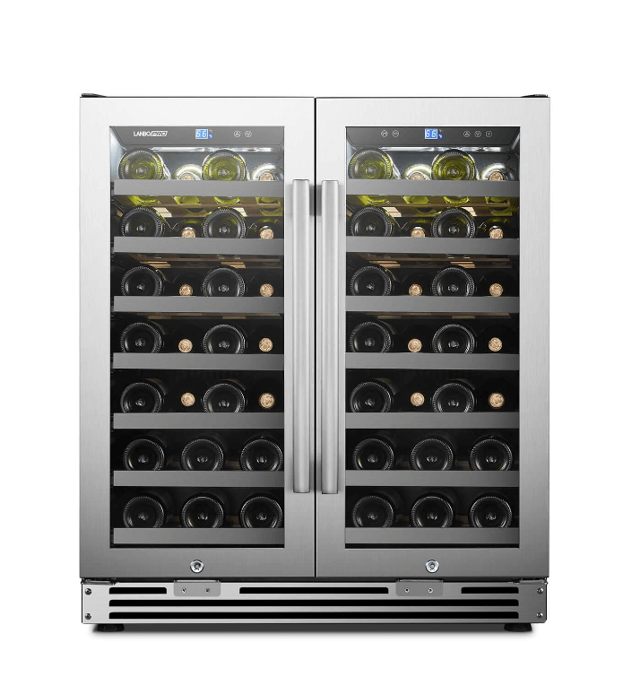 Lanbopro 52 Bottle Dual Door Wine Cooler LP66D