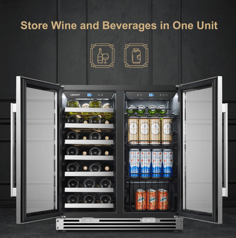 Lanbopro 30 Inch Wine and Beverage Cooler LP66B image of product with description and feature