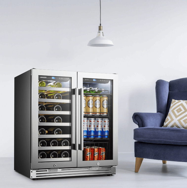 Lanbopro 30 Inch Wine and Beverage Cooler LP66B image of product freestanding in room