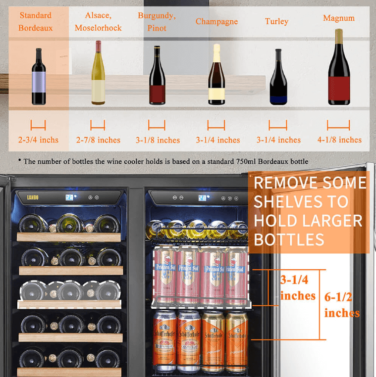 Lanbo 30 Inch Wine & Beverage Cooler LW3370B image of product with description and feature