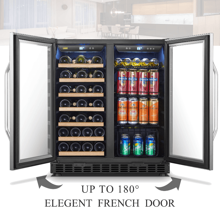 Lanbo 30 Inch Wine & Beverage Cooler LW3370B image of product with description and feature