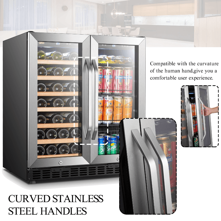 Lanbo 30 Inch Wine & Beverage Cooler LW3370B image of product with description and feature