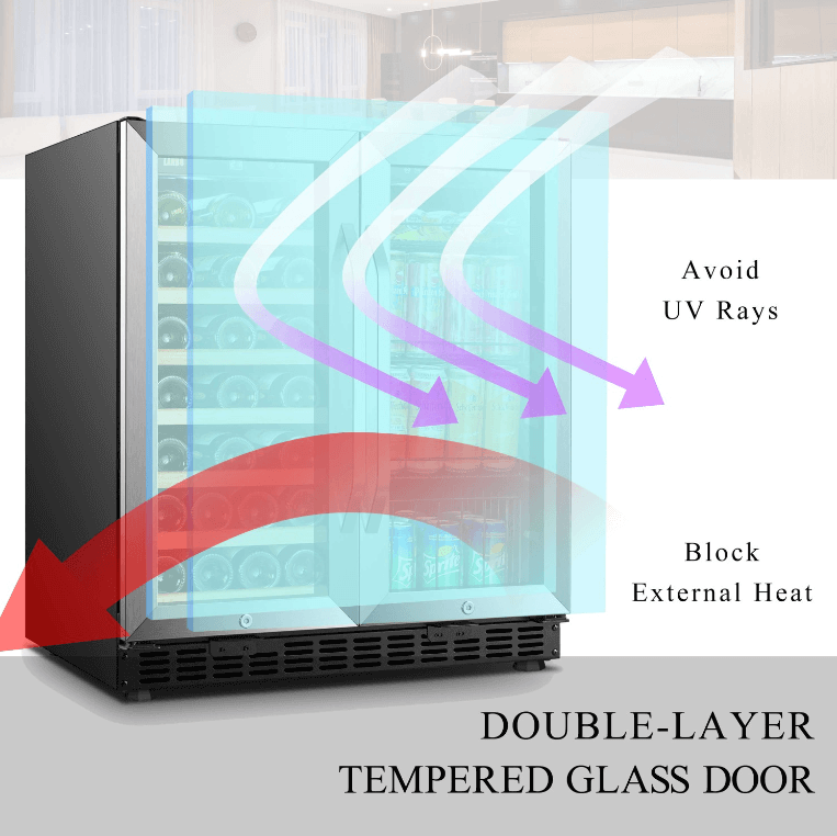 Lanbo 30 Inch Wine & Beverage Cooler LW3370B image of product with description and feature