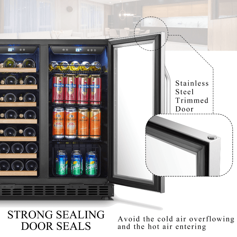 Lanbo 30 Inch Wine & Beverage Cooler LW3370B image of product with description and feature