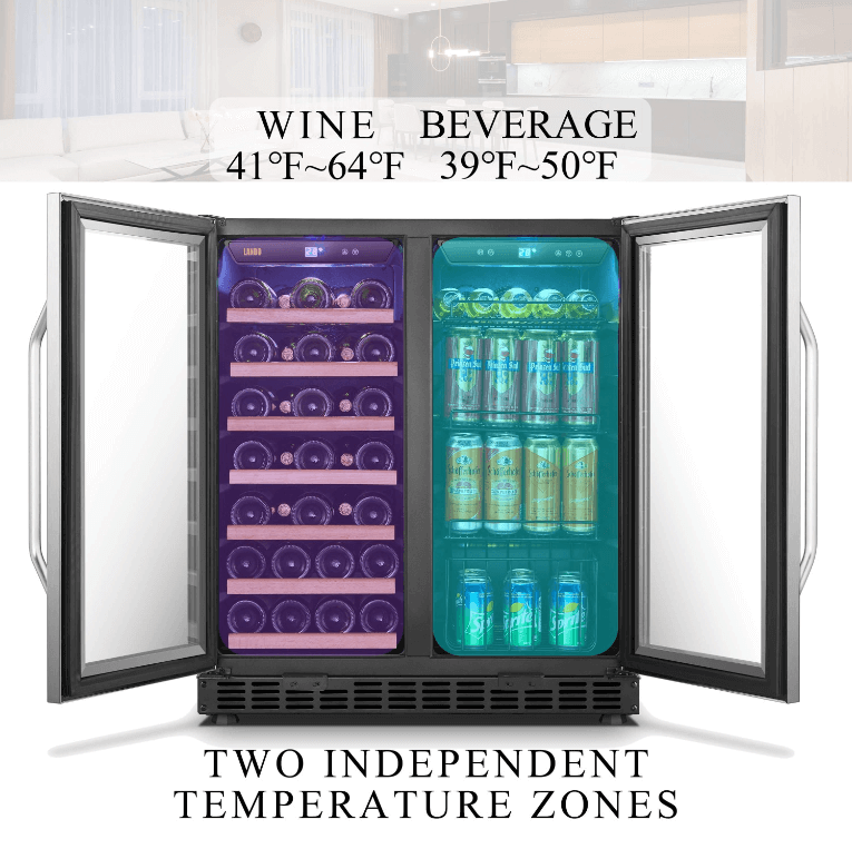 Lanbo 30 Inch Wine & Beverage Cooler LW3370B image of product with description and feature