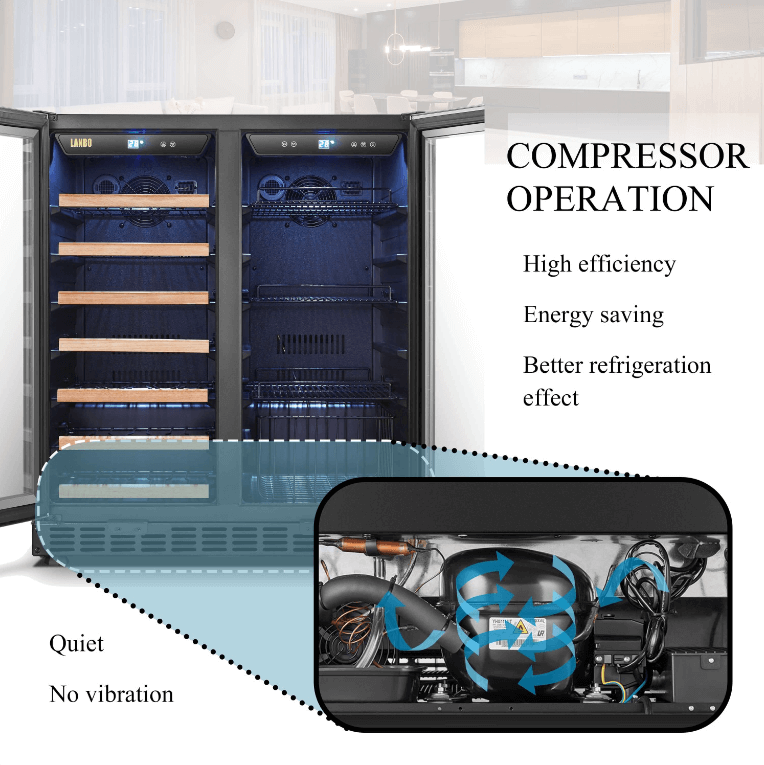 Lanbo 30 Inch Wine & Beverage Cooler LW3370B image of product with description and feature