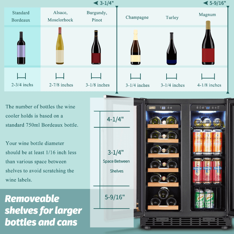 Lanbo 24 Inch Wine and Beverage Cooler - LB36BD image of product with description