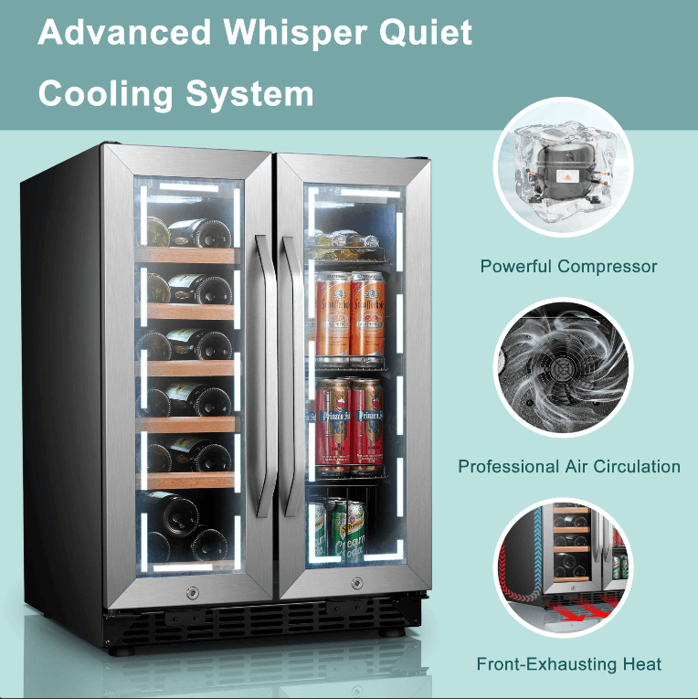 Lanbo 24 Inch Wine and Beverage Cooler - LB36BD image of product with description