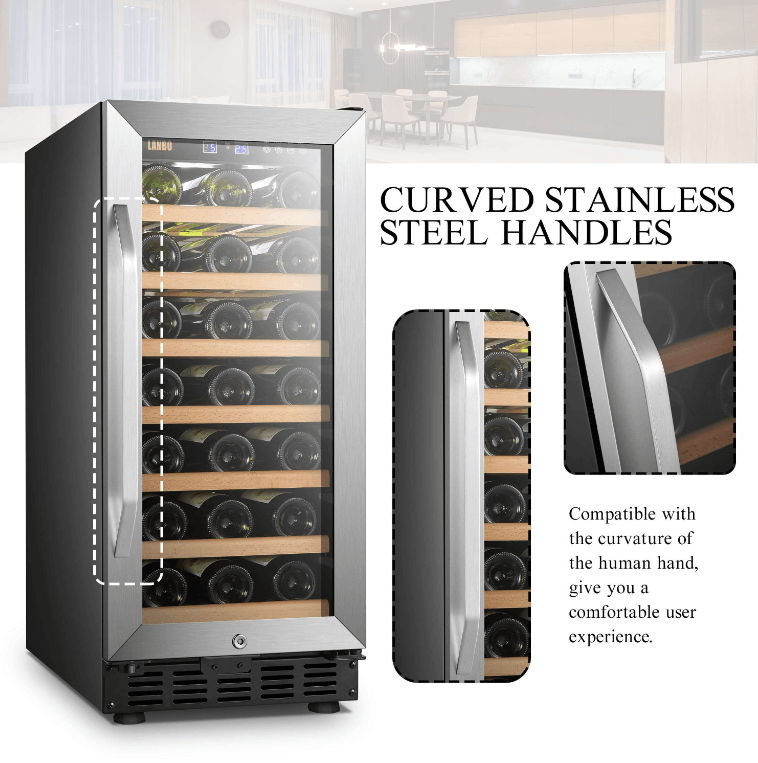 Lanbo 31 Bottle Single Zone Wine Cooler LW33S image of product description