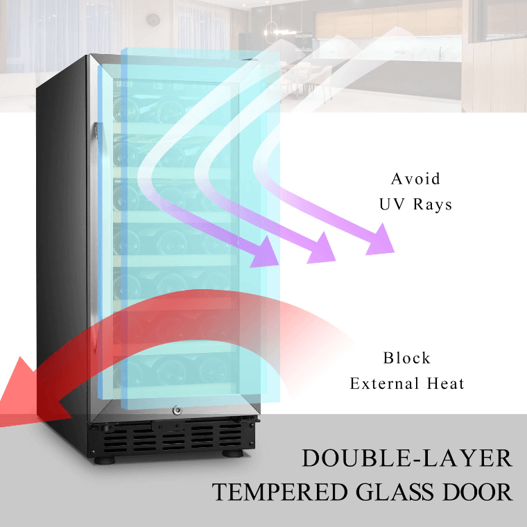 Lanbo 31 Bottle Single Zone Wine Cooler LW33S image of product description