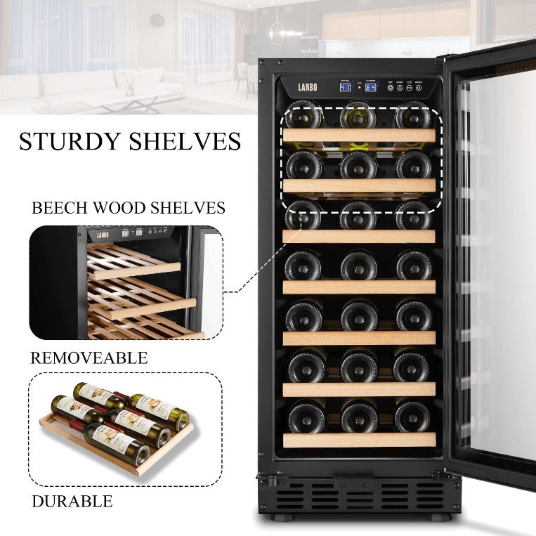 Lanbo 31 Bottle Single Zone Wine Cooler LW33S image of product description