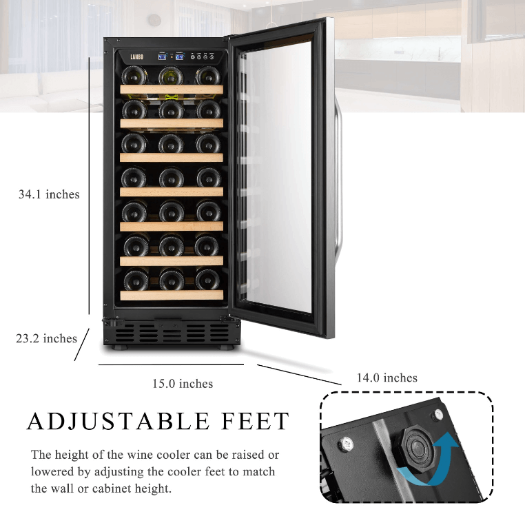 Lanbo 31 Bottle Single Zone Wine Cooler LW33S image of product description