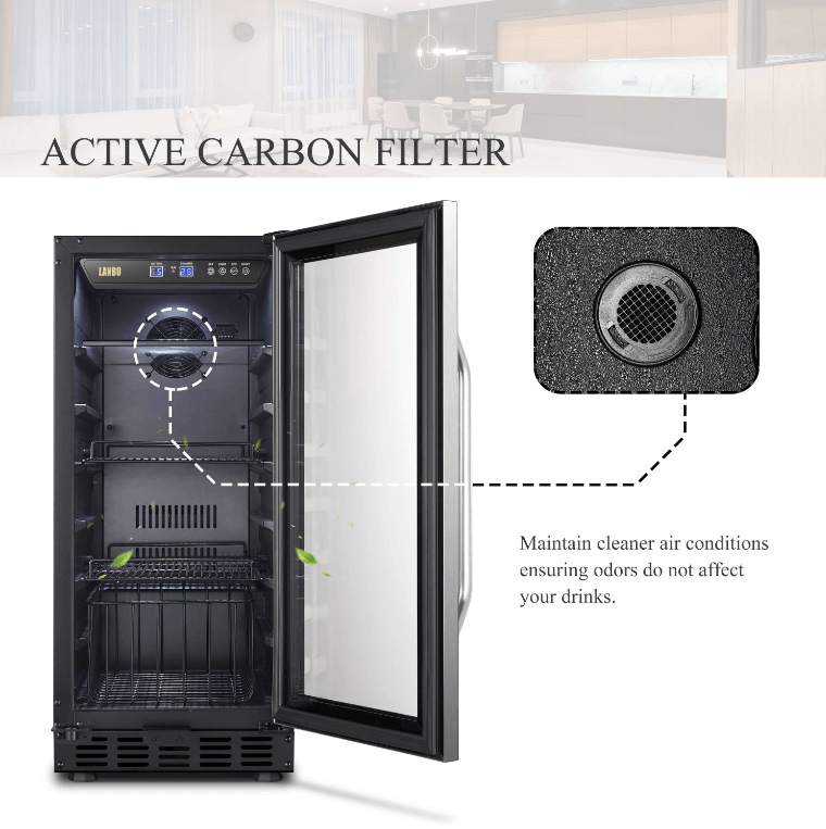 Lanbo 76 Can Beverage Refrigerator LB80BC image with product description