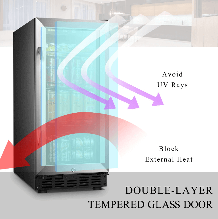 Lanbo 76 Can Beverage Refrigerator LB80BC image with product description