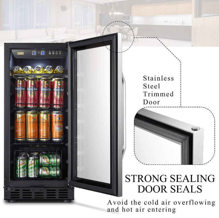 Lanbo 76 Can Beverage Refrigerator LB80BC image with product description