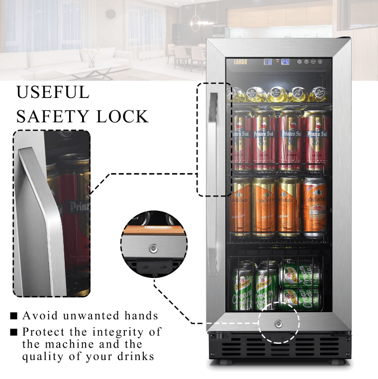 Lanbo 76 Can Beverage Refrigerator LB80BC image with product description