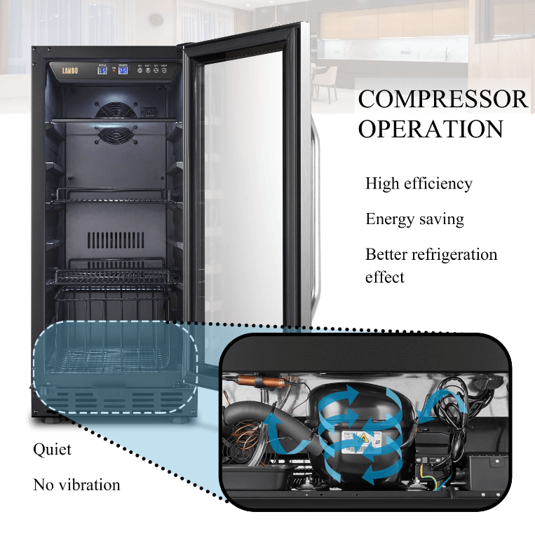 Lanbo 76 Can Beverage Refrigerator LB80BC image with product description