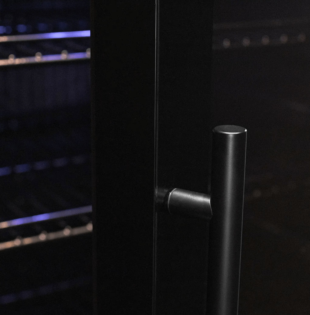 Allavino Contemporary 102 Bottle Single Zone Freestanding Wine Refrigerator with Black Glass Door KWR102S-1BGR