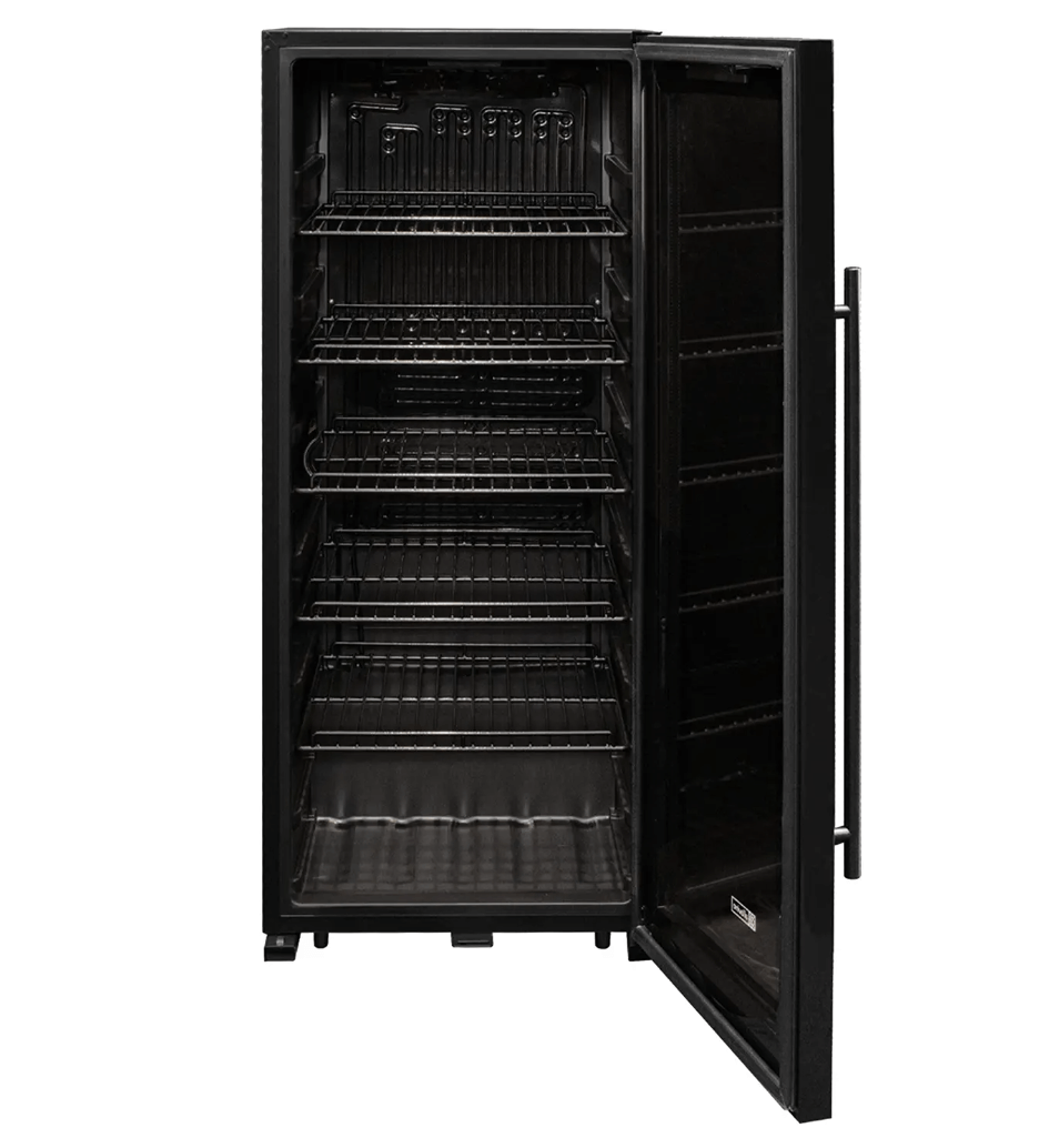 Allavino Contemporary 102 Bottle Single Zone Freestanding Wine Refrigerator with Black Glass Door KWR102S-1BGR