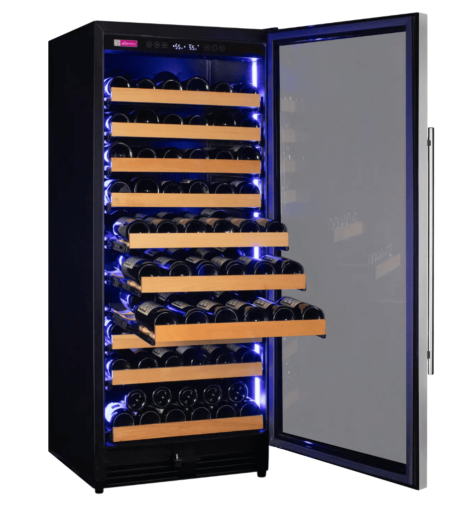 Allavino 119 Bottle 55" Tall Single Zone Stainless Steel Wine Refrigerator VSW11955S-1SL