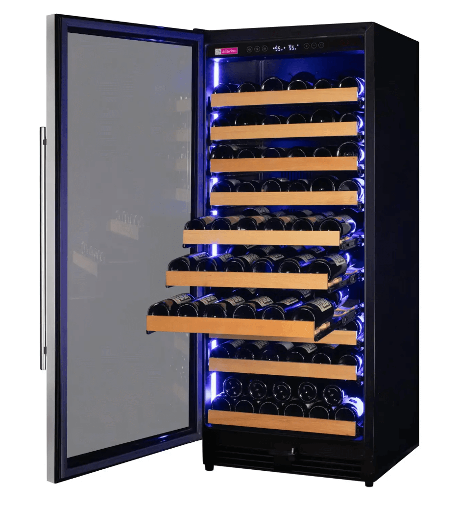 Allavino 119 Bottle 55" Tall Single Zone Stainless Steel Wine Refrigerator VSW11955S-1SL