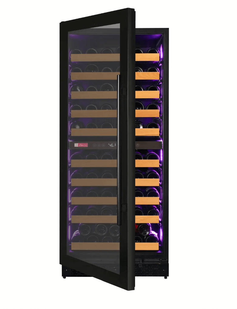 Allavino Reserva Series 119 Bottle 55" Tall Dual Zone Black Glass Wine Refrigerator VSW11955D-2BG