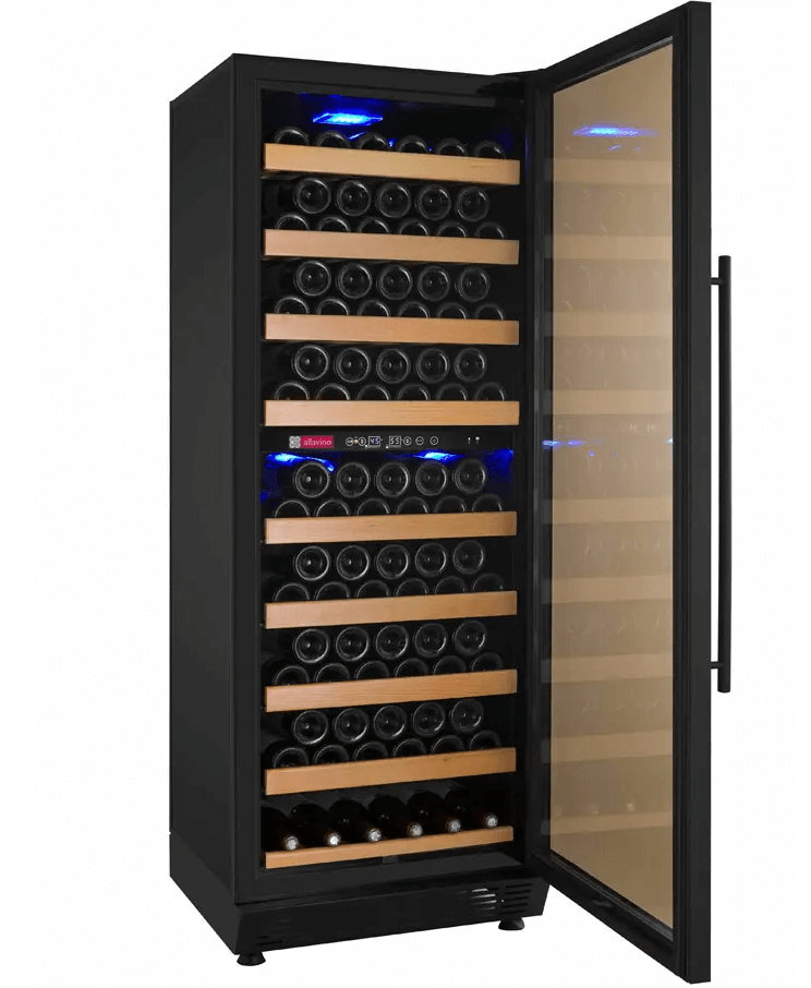 Allavino 24" Wide Vite II Tru-Vino 99 Bottle Dual Zone Black Right Hinge Wine Refrigerator YHWR99-2BR20