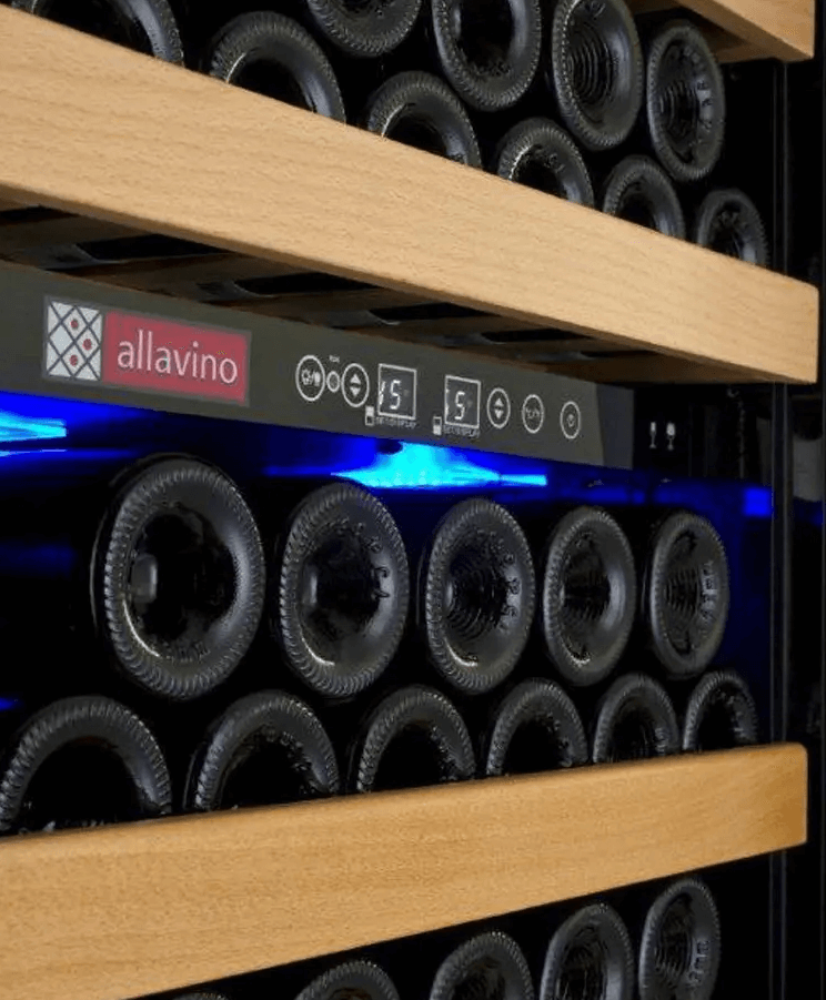 Allavino 24" Wide Vite II Tru-Vino 99 Bottle Dual Zone Black Right Hinge Wine Refrigerator YHWR99-2BR20 image of temp control