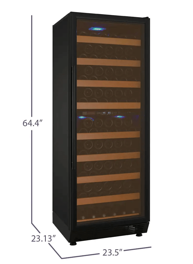 Allavino 24" Wide Vite II Tru-Vino 99 Bottle Dual Zone Black Right Hinge Wine Refrigerator YHWR99-2BR20